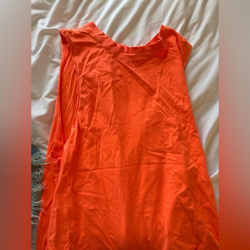 Free People Bold Orange Tank Top